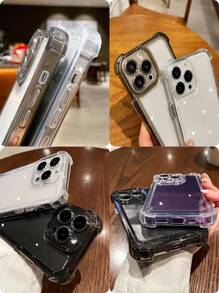 透明防摔手機殼相容於 iPhone 15/15Pro/15Plus/15Promax - 黑色 - 查看 8