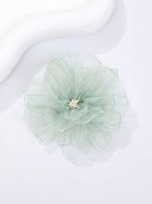 1 st kvinnor blomdekor söt stil hårklämma - Mint Grön - Visa 1