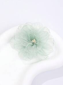 1 st kvinnor blomdekor söt stil hårklämma - Mint Grön - Visa 3