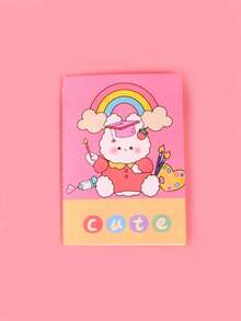 4 piezas Cuaderno con estampado de conejo de dibujos animados - Multicolor - Ver 3