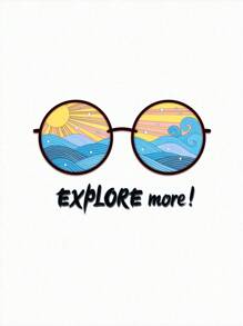 Jelisart Sunglasses & Slogan Graphic Crop Tee