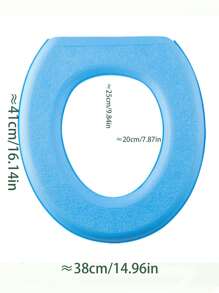 1pc Solid Color Waterproof Toilet Seat Cover - Blue - View 2
