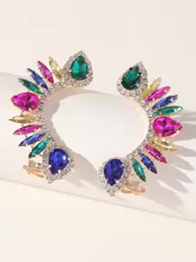 1pair Bohemian Style Colorful Super Sparkling Gemstone & Cubic Zirconia Fashionable & Elegant Party Stud Earrings Copper Jewelry