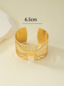 1pc Geometric Style Hollow Out Bracelet For Women - Yellow Gold - View 4