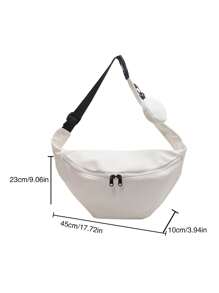 Túi đeo chéo nữ thời trang tối giản, Túi đeo chéo sức chứa lớn có ví đựng tiền xu nhỏ - trắng - Xem 4
