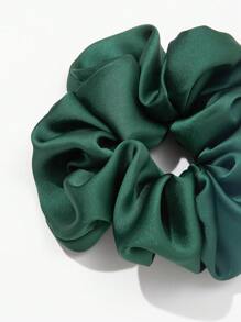 1pc Women's Simple & Fashionable Satin Oversized Scrunchie Solid Color Elegant Hair Tie Casual Scrunchies Hair Ties Ponytail Head Accessories Elastic Band Beauty Home Hair Accessories - Green - View 4