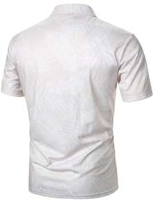 Manfinity Homme Men Tropical Print Polo Shirt - Khaki - View 2