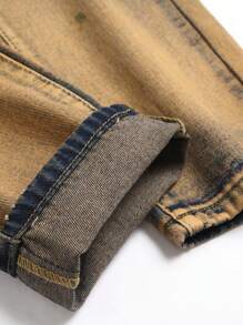Quần Jeans Nam Rách Rách Tẩy Trắng - Rửa tối - Xem 5