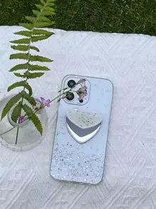 镜面装饰亮片手机壳，国际版，非国内版 - 白色 - 查看 3