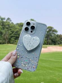 镜面装饰亮片手机壳，国际版，非国内版 - 白色 - 查看 4