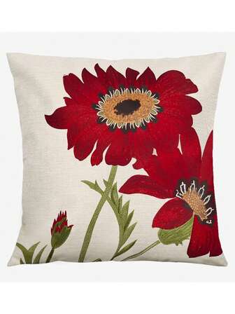 花朵印花靠墊套不附帶墊芯