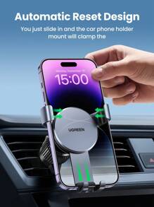 UGREEN 通风口支架 车载通风口手机支架 重力手机支架 免提车载自动锁 兼容 Iphone 15 14 13 Pro Max Galaxy Realme 手机支架