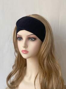 1入組瑜伽頭帶適用於運動和美容和洗臉髮帶 - 黑色 - 查看 4