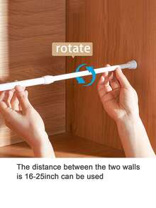 1pc Telescopic Shower Curtain Rod - White - View 2