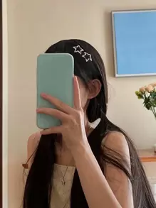 10pcs Silver Star Shaped BB Hair Clips For Girls, Y2K Cute Star Hairpins, Simple Metal Hair Accessories For Women Street