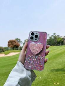 1 Ốp điện thoại có gương trang điểm hình cô gái lấp lánh đầy sao Tương thích với Apple & Android, Chống sốc - Hồng - Xem 7