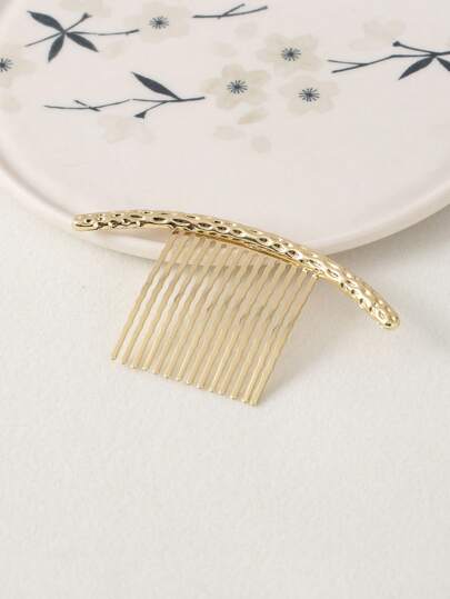 1PC Concave And Convex Metal Straight Hairpin Comb Combs For Hair Side Comb, School Stuff, Wedding
