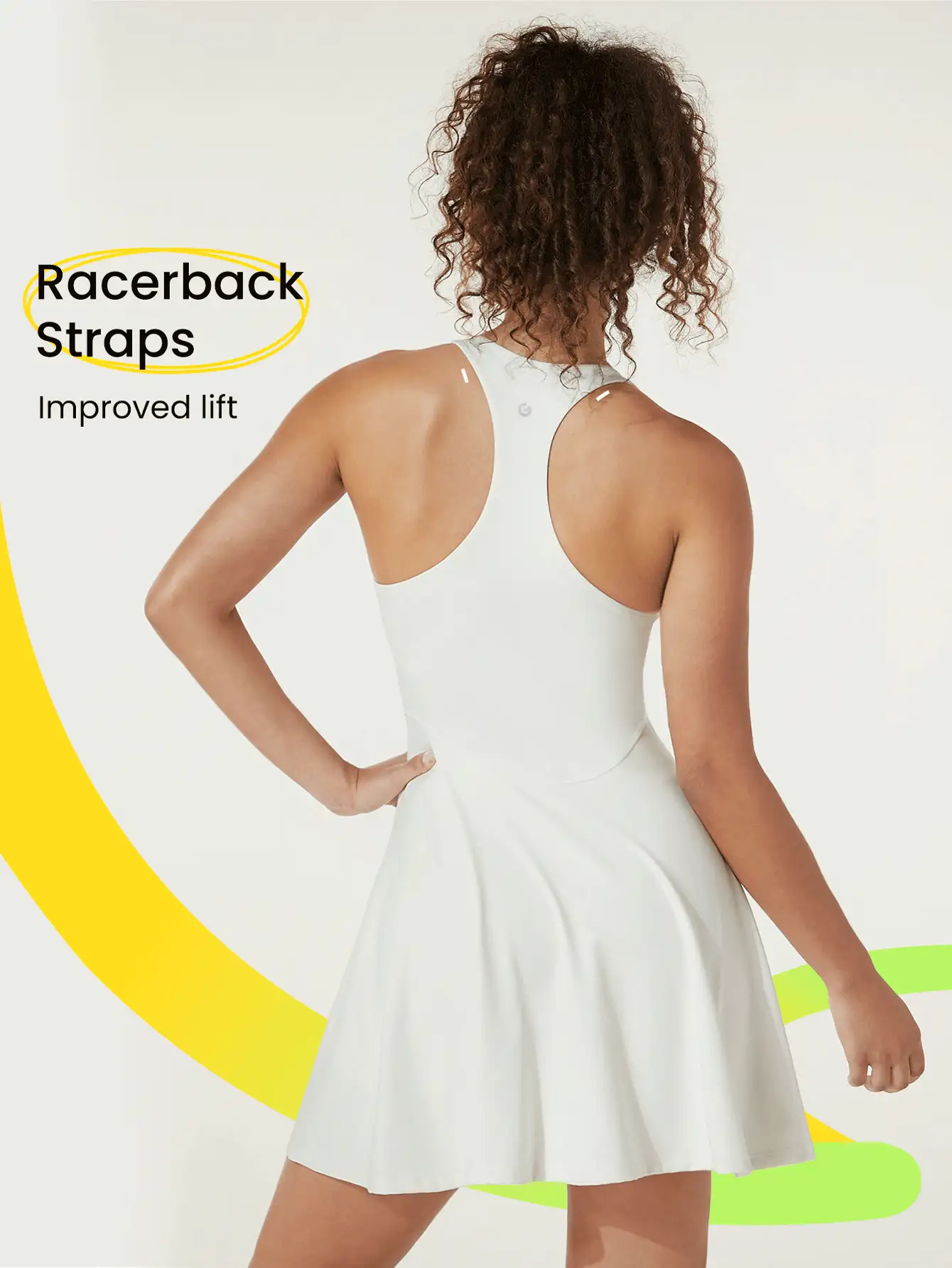 GLOWMODE Softflux準備好的racerback拉鍊高爾夫迷你活動裙 - 白色 - 查看 3