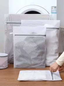 1pc Portable Mesh Laundry Bag Dress Pants Shoes Jeans Boots Skirt,Spring,Minimalist,Summer Tops - Black and White - View 1