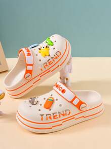 Girls Cartoon Decor Hollow Out Cute Vented Clogs For Outdoor