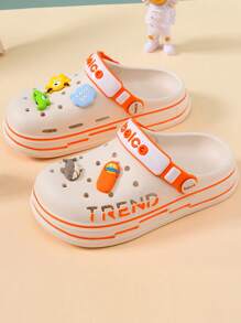 Girls Cartoon Decor Hollow Out Cute Vented Clogs For Outdoor