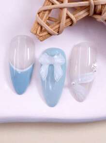 20 件蝴蝶结形美甲装饰 - 白色 - 查看 4