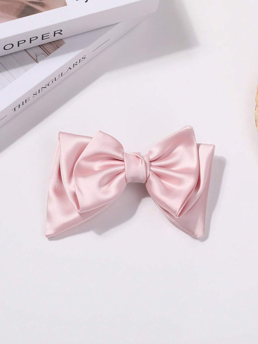 Bow Decor Hair Clip - Pink - View 1