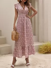 Breezaya 碎花荷葉邊洋裝 - 西瓜粉 - 查看 4