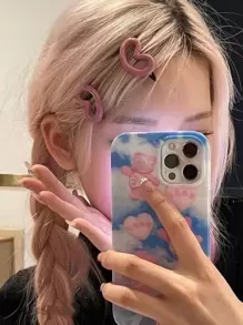 2入組女士心形可愛髮夾,適用於裝飾用品