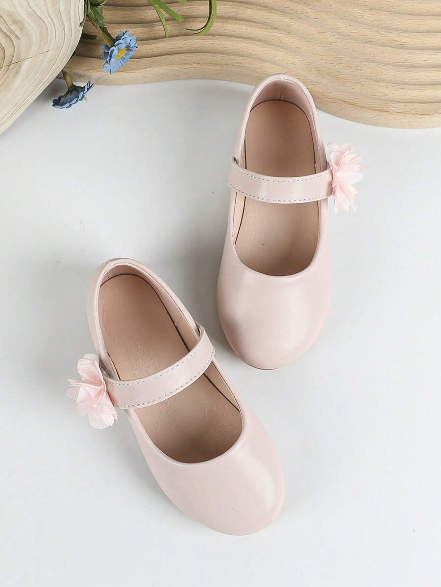 Bebé Zapatos mary jane con diseño de flor - Rosa - Ver 1