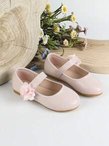 Bebé Zapatos mary jane con diseño de flor - Rosa - Ver 2
