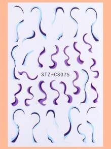 FULL BEAUTY 2sheets Line Pattern Nail Art Sticker - Multicolor - View 5