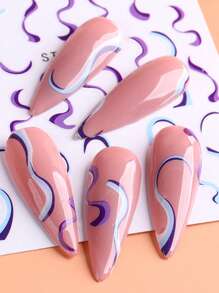 FULL BEAUTY 2sheets Line Pattern Nail Art Sticker - Multicolor - View 7