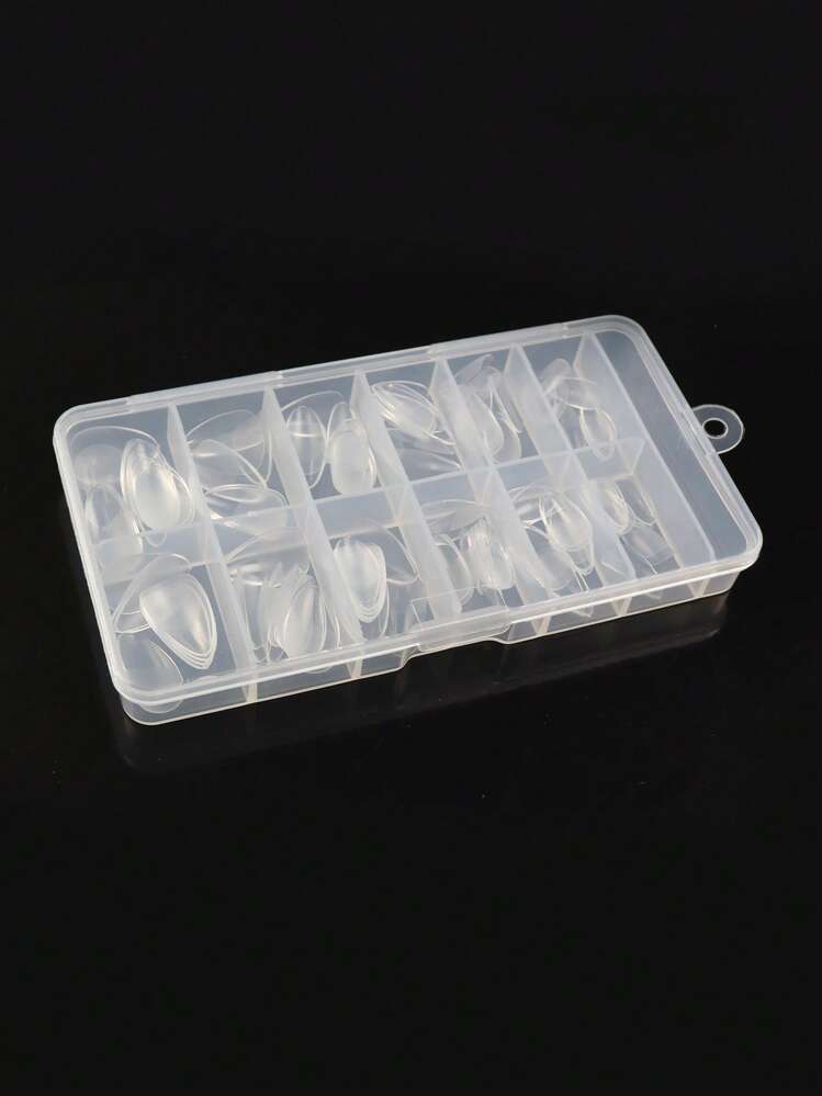Transform Your Nails with 120pcs Short Almond Clear Fake Nail Clear Full Coverage For Home Nail Salon - Clear - View 4