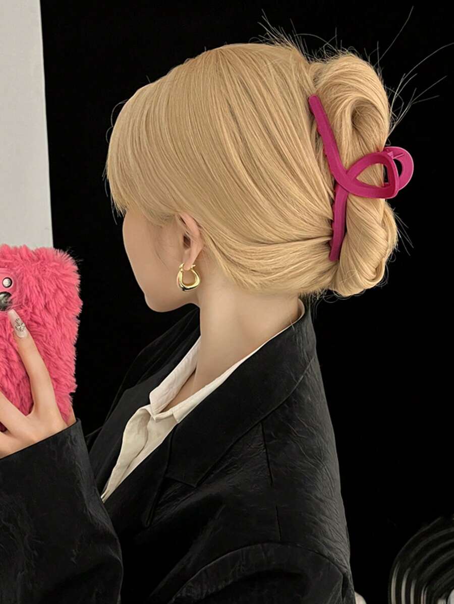 1 pieza Pinza para el cabello de color pitaya, informal y para la escuela - Rosado Sandía - Ver 1