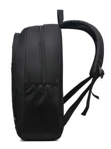 15寸防水中型筆記型電腦背包字母印花,旅行,學校背包,書包,黑色背包,輕便背包旅行必備,假期度假學校用品,適用於學生男士禮物 - 藍色 - 查看 7