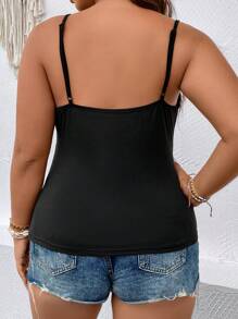 SHEIN Unity Plus Cut Out Front Cami Top - Black - View 2