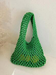 Mini Crochet Bag Hollow Out - Green - View 3
