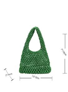 Mini Crochet Bag Hollow Out - Green - View 5