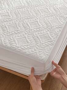 1入組素色床笠臥室用極簡主義面料防水床笠 - 白色 - 查看 5