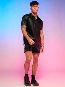 Manfinity RebelGame Men Solid Polo Shirt - Black - View 6