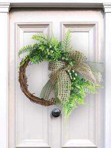 1入組人造植物設計花園標誌簡單塑料假花裝飾花環適用於室外、花園 - 彩色 - 查看 4