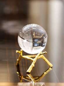 1入組水晶球設計裝飾用品極簡風格人造水晶藝術擺件適用於家庭禮品 - 無色 - 查看 1