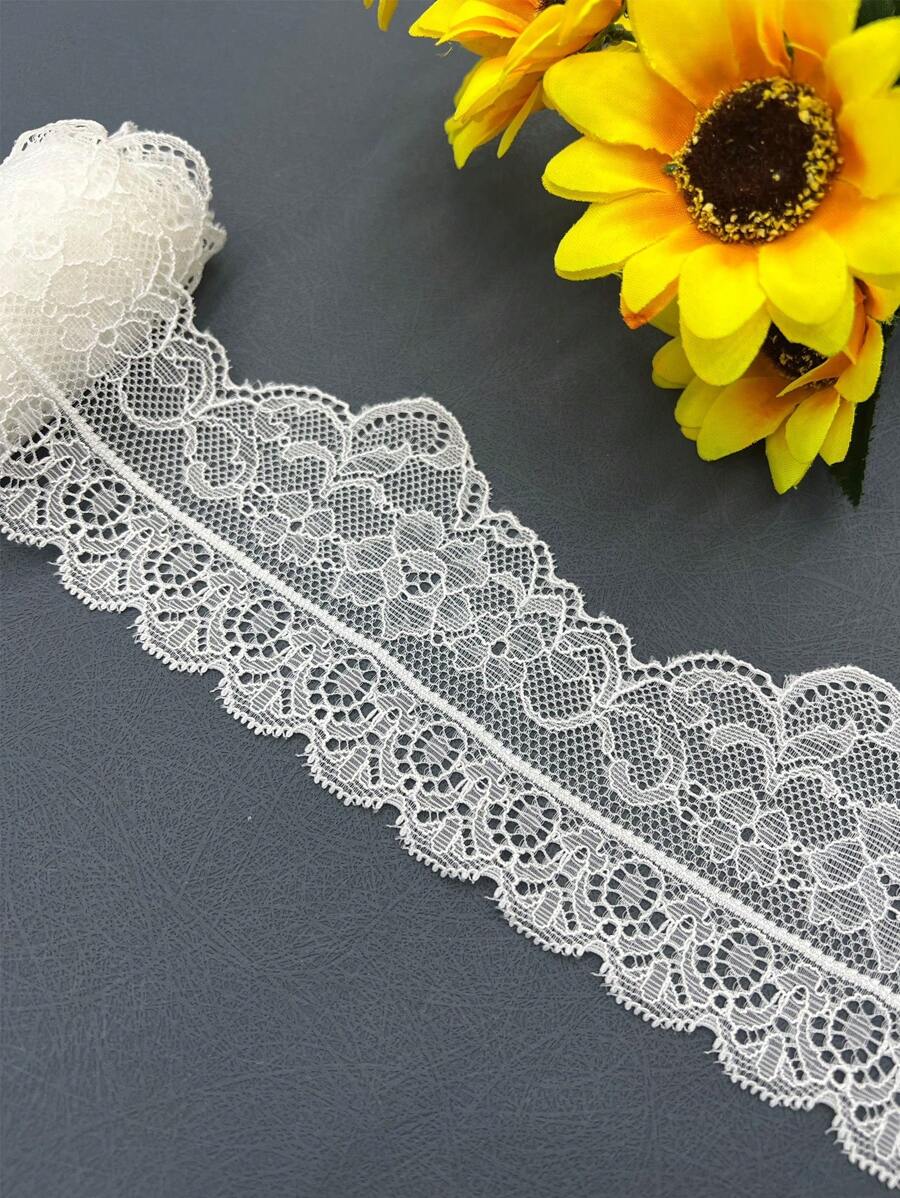 1卷花卉刺繡DIY織帶花邊 - 白色 - 查看 1