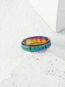 1 Thép Không Gỉ Mờ Xoay Hành Tinh Trăng Sao Nhẫn Cho Nữ Hẹn Hò Phụ Kiện - Nhiều màu - Xem 2