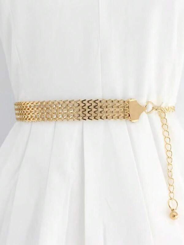 Street 1pc Women Hollow Out Fashionable Chain Belt For Daily Life Halloween Summer, School