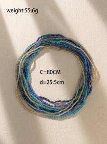 5 Cái/bộ Dây Thắt Lưng Đính Hạt Nhiều Màu Boho Dành Cho Nữ Trang Trí Hàng Ngày - Nhiều màu - Xem 3