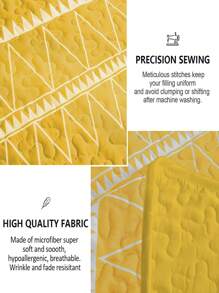 Bộ Drap 3 Món Chevron (1 Ga & 2 Vỏ Gối), Bộ Mền Màu Vàng Hiện Đại Cho Phòng Ngủ - Màu vàng - Xem 4