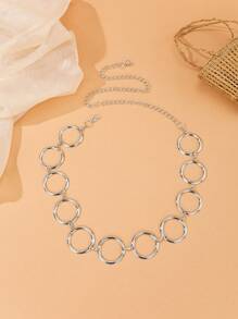 Circle Decor Chain Belt - Silver - View 2