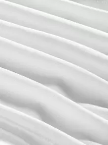 SHEIN Girlism 少女純色無袖上衣，帶皺褶細節設計